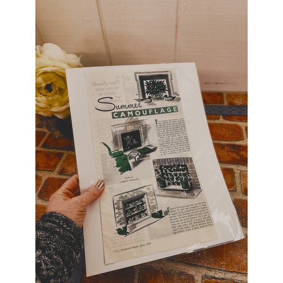 1944 "Summer Camouflage" for Fireplaces - Vtg Print Article by Cobbett Williams‎ - Picture 2 of 7